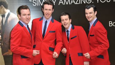 The 2014 West End cast of fan favourite Jersey Boys. Pic: Jon Furniss/Invision via AP